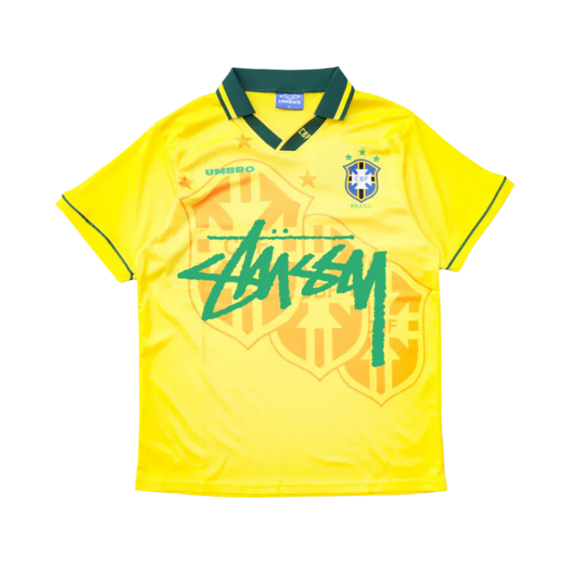 STÜSSY x “BRASIL” RETRO JERSEY - YELLOW GREEN