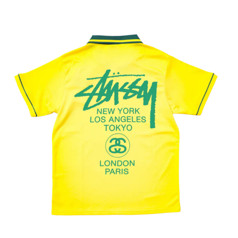 STÜSSY x “BRASIL” RETRO JERSEY - YELLOW GREEN